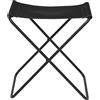 broste Copenhagen NOLA Sedia Pieghevole, Pelle Lega di Acciaio, Nero, B39 x L31 x H45 cm