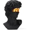 BRABUD Maschera greca David Man Busto Statua Resina Nero Oro Classico Scultura Romana Arte Moderna Casa Ufficio Studio Camera Libreria Decor Regalo da Collezione TQGJBS333