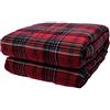 Soffim Madras Trapunta Fibra Primaverile 1° Variante, 100% Cotone Tinto Filo-100% Poliestere, Quadro Rosso, 155x200x5 cm