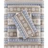 WOOLRICH Set di lenzuola in cotone con stampa di charms, 100% flanella di cotone, lenzuola calde e sfocate, set di biancheria da letto per letto king size, con tasca con angoli elasticizzati per