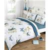 Rapport Home Parisienne Farfalle-Set di Biancheria da Letto Matrimoniale, 4 Pezzi, Colore: Foglia di tè, Poliestere e Cotone, Verde, 200 x 200 x 1 cm