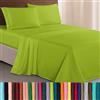 Elegant Comfort Luxurious 1500 Thread Count Egyptian Three Line Embroidered Softest Premium Hotel Quality 4-Piece Bed Sheet Set, Wrinkle and Fade Resistant, King, Lime