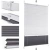 Sekey Tenda plissettata a doppio strato Day+Night oscurante senza fori, protezione dalla luce, Klemmfix, 40 x 130 cm, bianco e grigio