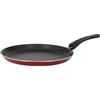 Crealys 539353 - Crepiera in alluminio pressato, diametro 24 cm, rivestimento antiaderente, colore rosso metallizzato, padella per pancake, tutti i piani cottura, induzione