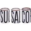 Villa d'Este Home Tivoli Set 3 barattoli sale, zucchero e caffè in ceramica 750 ml, coperchio in bambù, Bigismore