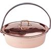 Pentole Agnelli COCU106RM32 Linea Rame Casseruola con Coperchio, Martellata Stagnata a Mano, 32 cm