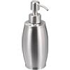 Relaxdays Dispenser di Sapone Liquido Manuale, 350 ml, Portasapone Ricaricabile, Accessorio Bagno e Cucina, Argentato
