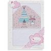 Interbaby Asciugamano con cappuccio per neonato TIPI OSO in bianco e rosa - 560 g