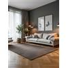 ELLE Decoration Tappeto di design Dolomite, moderno a pelo corto, motivo a righe, morbido, glamour, effetto lucido, per soggiorno, camera da letto, corridoio, color crema, antracite, 160 x 235 cm