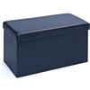 Inter Link - Contenitore con coperchio - Grande - Scatola pieghevole - Scatole lavabili - Poliuretano - Ampio spazio - Per vestiti, giocattoli - Spazio di archiviazione - 76 x 38 x 38 cm - Nero - Setto