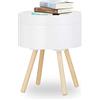 Relaxdays 10021249 Tavolino Salotto, Legno, Bianco, 40x40x49 cm