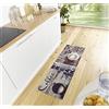 Hanse Home Cook & Clean - Tappeto da cucina con motivo Coffee Break, antiscivolo, facile da pulire, per cucina, corridoio, ingresso, sala da pranzo, 50 x 150 cm