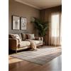 ELLE Decoration Tappeto di design Tourmaline moderno per soggiorno, a pelo corto, motivo geometrico, morbido, glamour, effetto lucido, per soggiorno, camera da letto, corridoio, crema, beige, 120 x