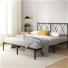 Zinus Letto Elias 135 x 190 cm - Rete in metallo con testiera - Altezza 30 cm - Letto con rete a doghe in metallo - Facile montaggio - Spazio di archiviazione sotto il letto - Nero