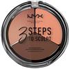 NYX Professional Makeup Palette Sculpting Viso 3 Steps to Sculpt, Palette Contouring, Illuminante e Blush, Nuance: Deep