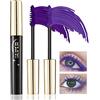 Lestpola Mascara Volume e Lunghezza - 2 Colori Viola - Impermeabile e Lunga Tenuta - Not Blooming Eye Lashes - Thick Curling Mascara per Donne - 08+09