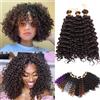 S-noilite Capelli Ricci Intrecciati, Estensioni per Capelli Marlybob Crochet Braids 20CM Water Wave Afro Kinky Jerry Curl Pre Stirato Treccia Parrucca, 3 Pack 95g,Marrone scuro