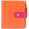 VISCONTI ® Portafoglio Donna Vera 100% Pelle con Portamonete Donna - Blocco RFID - Portafogli Porta Banconote Borsellino 1 Tasca con Cerniera -MIMI (M77 - Arancione multi)