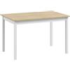 HOMCOM Tavolo da Pranzo Minimal 4 Posti con Piedini Antiscivolo, Tavolo in Legno di Pino, 120x75x75 cm, Bianco e color Legno