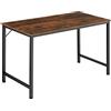TecTake® Scrivania Moderna, Scrivania Regolabile In Altezza, Design Industriale, Scrivania In Legno, Struttura In Acciaio, Tavolo da Studio, Scrivania Ufficio - 140x50x75,5 cm, Industriale Scuro