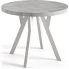 AlpiMeble Tavolo rotondo per sala da pranzo OVO, tavolo allungabile, diametro: 120 cm fino a 220 cm, colore grafite con gambe in legno di colore bianco