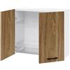 Linea Azzurra Scolapiatti Pensile Cucina Sospeso con 2 Ante e 2 Ripiani Mobile in Legno Made in Italy H72xL80xP32 cm Facile da Montare (Noce Naturale)
