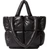 Avilego Borsa a tracolla per donna Mini Down Satchel Hobo Bag Tote Bag Trapuntata Borse Chic 2024, nero