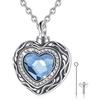 CELESTIA Donna Collana Urna, Cuore Ciondoli per Porta Cenere Umani Cane Gatti, Commemorativo Gioielli Argento Sterline 925