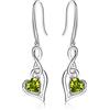 Qings Orecchini Infinito Pietre Portafortuna Donna - Qings Argento Sterling 925 Agosto Peridoto Birthstone Infinity Simbolo con Cuore Zirconi Pendente Natale Regalo di Compleanno per Ragazze Mamma