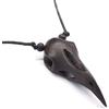 Drachensilber Collana con ciondolo a forma di corvo con teschio, in legno, realizzata a mano, per motociclisti gotici, Legno, Nessuna pietra preziosa