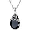 YFN Collana di tormalina nera Collana di rose in argento sterling Gioielli in tormalina nera Regali per donne uomini Madre figlia padre