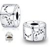 LNQOBU Clip/Stopper Charms per Bracciale Argento 925 Pave Cubic Zirconia Bead Stella Luna Farfalla Blu Gioielli Regalo per Donna