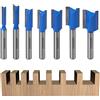 WSOOX 7 frese dritte a doppia scanalatura in carburo di tungsteno con asta da 8 mm, fresatura per la lavorazione del legno