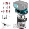 TECKZOON Fresatrice Verticale a Batteria per Batteria Makita 18V, Utensile Fresatura per Bordi 6 Velocità 800W 30000 Giri/Min, Fresatrice per Bordi Senza Spazzole con Fresatura di Rifinitura (Utensile Nudo)
