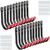 PiPaFox Ganci da garage, 20 pezzi Heavy Duty J ganci da parete in acciaio da 9 cm per scala, bicicletta, tubo da giardino, corda, borse per attrezzi sportivi