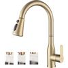 ONECE Rubinetto Cucina Oro, con Doccetta Estraibile a 3 Modalità, Miscelatore Monocomando Lavello Girevole a 360°, Rubinetti Estensibile, Acciaio Inox 304, Acqua Fredda e Calda