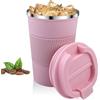 Relota Tazza Termica Rosa 380ml, Tazza Termica da Viaggio in 304 Acciaio Inossidabile Tazza Caffe Termica Riutilizzabili Prova di Perdite, Tazza Termica Caffe per Caffè Caldo e Freddo, Latte e Tè