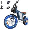JANSNO Bicicletta elettrica per adulti X60, doppio motore senza spazzole, bicicletta elettrica 48V 23Ah, freni idraulici anteriori e posteriori, sistema di trasmissione a 7 velocità