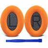 SoloWIT Cuscinetti Auricolari di Ricambio per Bose QuietComfort 35 (QC35) e Quiet Comfort 35 II (QC35 II), Padiglioni con Pelle più Morbida, Schiuma Isolante dal Rumore e Maggiore Spessore - Arancione