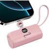 MOGGAM Mini power bank compatibile con iphone e smartphone - caricatore portatile iphone 5000 mah - powerbank iphone formato tascabile compatto - snap n charge 2 in 1