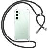 Pnakqil Cover per Samsung Galaxy S25 Plus con Cordino, Trasparente Custodia con Laccio Tracolla Cellulare Girocollo Collana Protettiva per Samsung S25 Plus 6.7, Nero