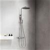 Fortis Spa flat 300 XXL sistema doccia con termostatico, doccetta 3 getti Push e soffione doccia in metallo extrapiatto, 1069972PC, Spa cromo [Rubinetteria Bagno > Colonne Doccia]