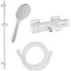 Fortis set doccetta con termostatico, doccetta con 1 getto, asta saliscendi, flessibile doccetta, 84511THMW+50129TTMW+53162150MW+15505MW, Scala bianco opaco [Rubinetteria Bagno > Rubinetteria Doccia]