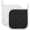 JJUNW JUNW - 2 presine da cucina resistenti al calore, quadrati, colore: bianco e nero, presine a doppio lato e guanti da forno, presine da forno per presine in tessuto, cottura (2 pezzi)