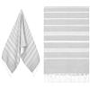 Eucomir Fouta Telo Mare Grande 90 * 180CM,Asciugamano da Spiaggia,Teli Mare Spiaggia Antisabbia Leggero frange,Assorbente e Asciugatura Rapida,Telo da Bagno Lo Piscina/Viaggi/Campeggio,Grigio Chiaro