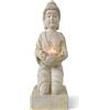 INtrenDU Statuetta di Buddha con portacandela 39 cm (crema)