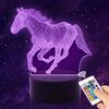 AIRUEEK lampada cavallo,Luce Notturna Cavallo per Bambini, 3D cavalli Luce LED, Telecomando 16 Cambia Colore Dimmerabile, Regali di Natale per Ragazze Ragazzi Soggiorno Arredamento Camera da Letto