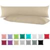 BaSaTex Confezione doppia in cotone rinforzato, 40 x 145 cm, federa per cuscino per gravidanza in 100% cotone, colore: cappuccino beige