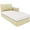 CHELZEN Velluto Coprisedile per divano, Copriseduta Divano Elasticizzato, Soft Cuscino Protezione Divano Sedile Lavabile (Chaiselongue, Bianca)