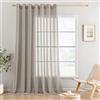 MIULEE Tende Lino Trasparenti Grigio Scuro con Occhielli, 1 Pannelli 300L x 225A cm - Tende Soggiorno & Camera da Letto Filtranti Luce per Interni